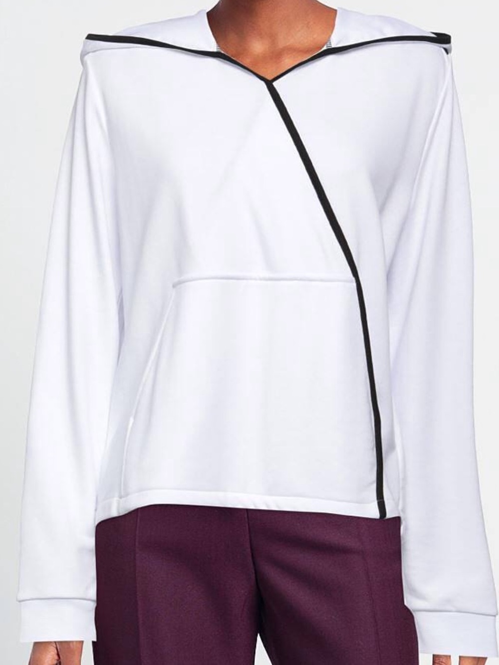 NWOT Bikkembergs White Hoodie with Black Piping